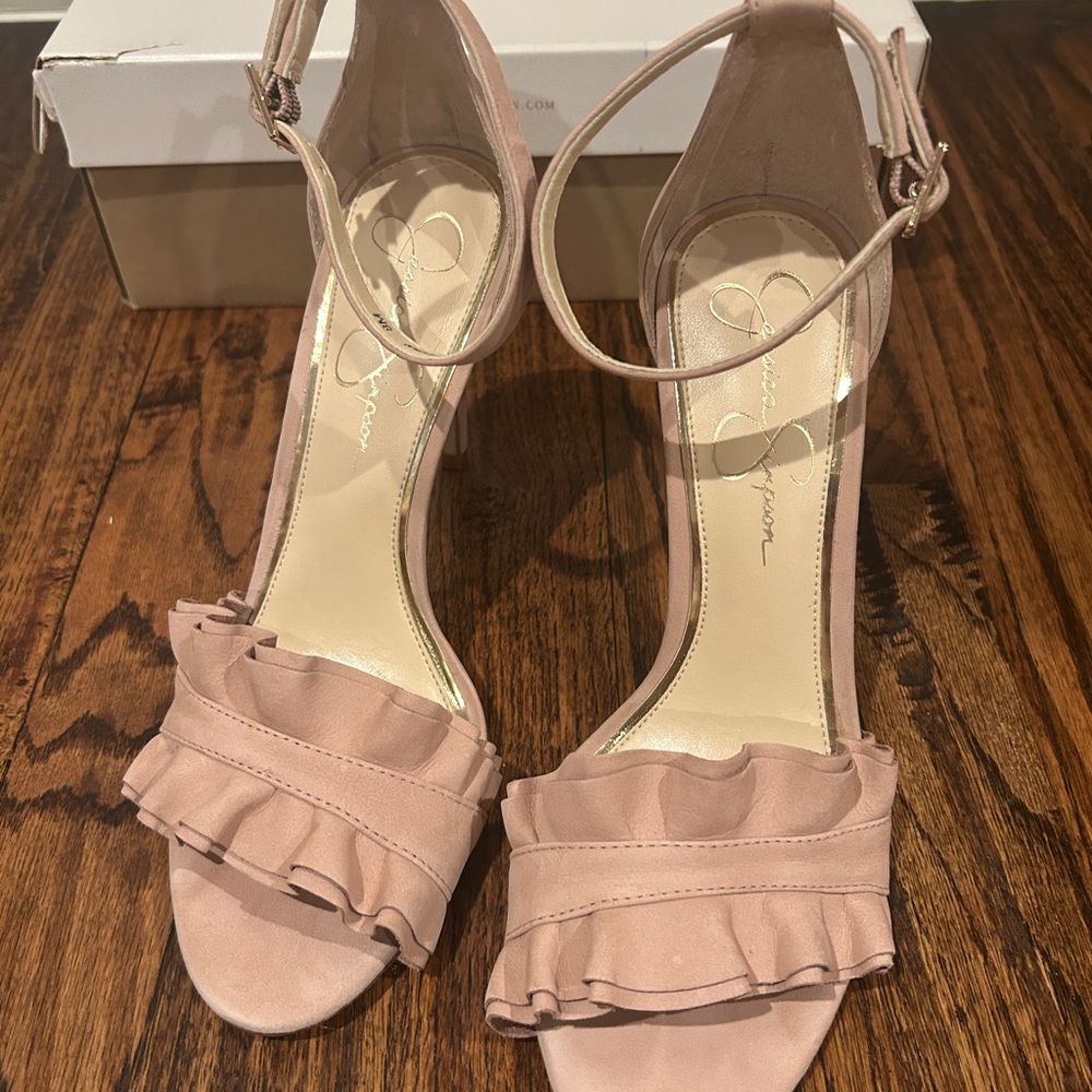 Jessica Simpson Blush Ruffle Heels